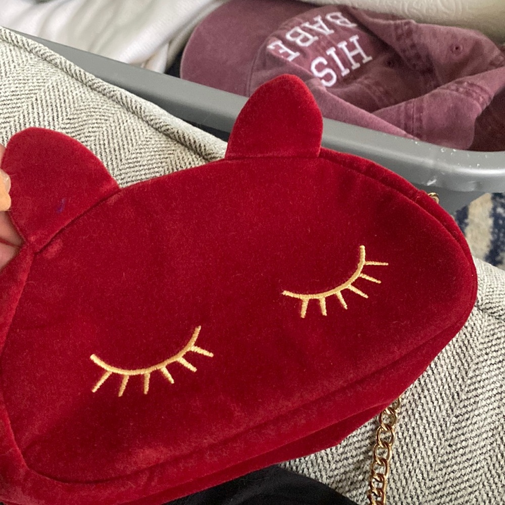 Gold / Red Adorable Kitty Chain Purse